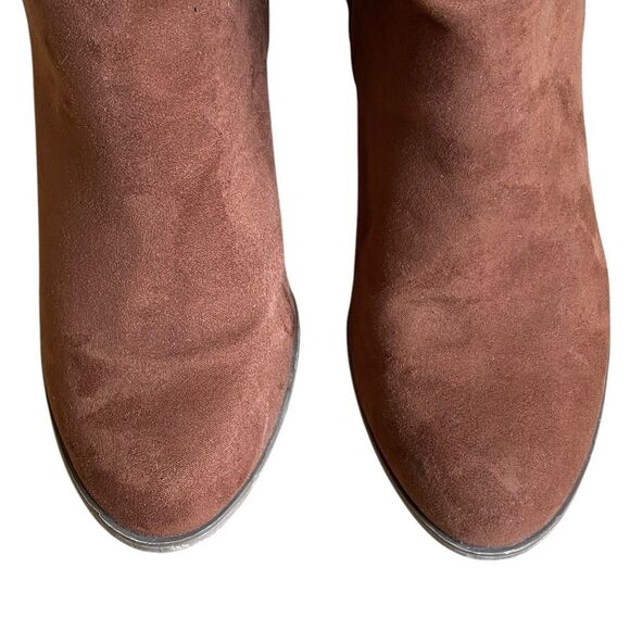 Carlos Santana Twilight Brown Suede Leather Boots Women's Size 6.5 Fringe Heel - Picture 5 of 14